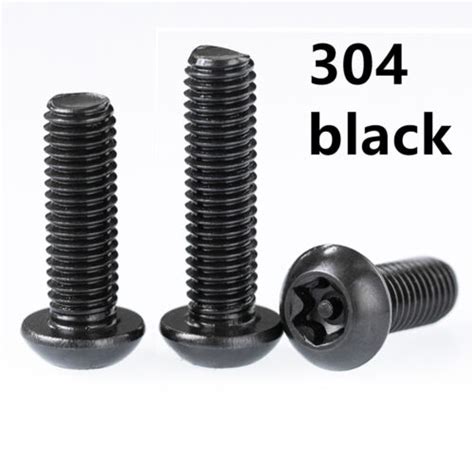 Black 304 Stainless Steel Pin Tamper Torx Button Head Security Screw M3 M4 M5 M6 Ebay