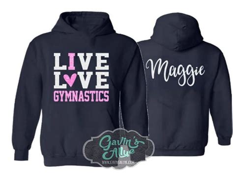 Glitter Gymnastics Hoodie Love Gymnastics Hoodie Customize With Your Team And Colors Youth Or