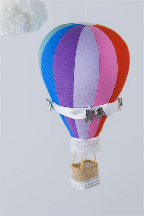 Hot Air Balloon Kinetic Crib Mobile For A Baby Boy Or Girl Travel Theme