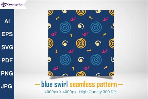 Elegant Blue Swirl Seamless Patterns for Creative Projects