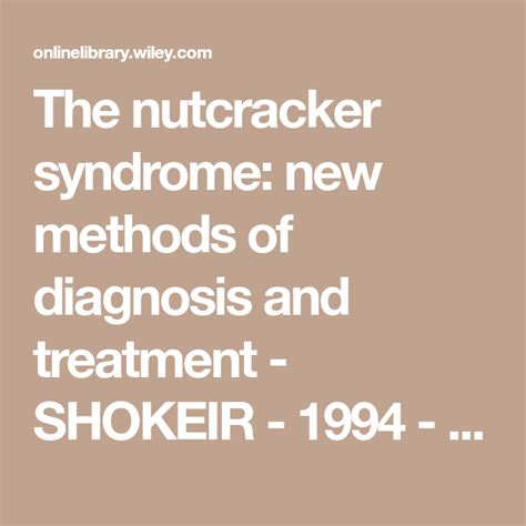 Nutcracker syndrome – Artofit