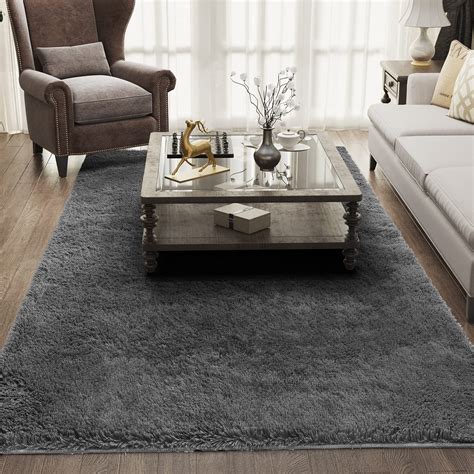 Ophanie Rugs For Living Room X Grey Fluffy Shag Large Fuzzy Plush