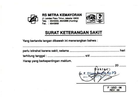 41 Surat Keterangan Sehat Dari Klinik Contoh Surat Ide Artofit