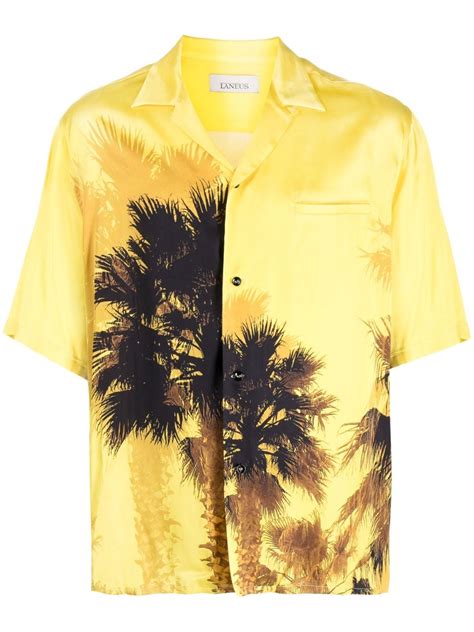 Laneus Palm Tree Print Shirt Farfetch