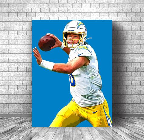 LA Chargers Poster / Justin Herbert Print / Premium Wall Art / | Etsy