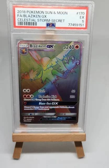 Blaziken Gx Rainbow Secret Rare Pokemon Card Celestial Storm