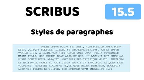 TUTO Scribus Styles De Paragraphes YouTube