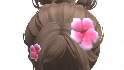 Tropical Flower Messy Bun Updo Milktea Roblox ID Code