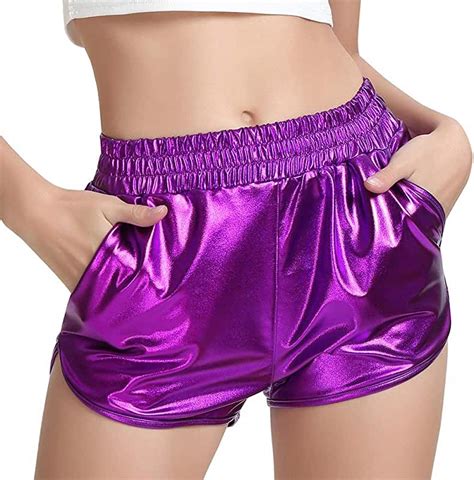 Purple Metallic Shorts