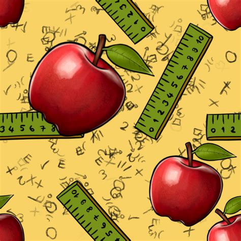 Adhesive School Apple And Ruler Vinyl Tyme