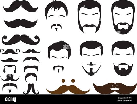 Mustache And Beard Styles Vector Stock Vector Image Art Alamy