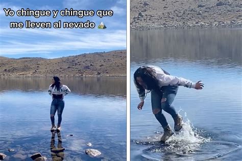 ¡modélame Así Con Tu Mejor Pose Pose Tiktoker Va Al Nevado De Toluca Y Se Hace Viral Por Caerse