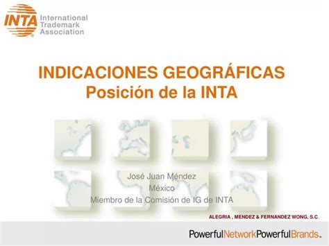 PPT INDICACIONES GEOGRÁFICAS Posición de la INTA PowerPoint