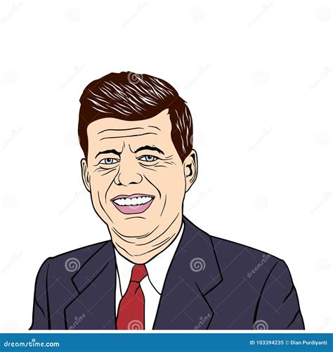 John F Kennedy Pop Art Vector Portraiteps Royalty Free Cartoon