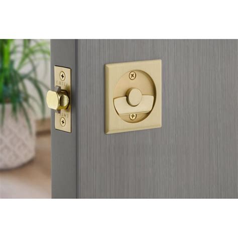 Tubular Pocket Door Hardware Collection Tubular Square Privacy Pocket Door Lock In Satin Brass