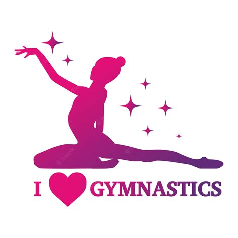 Premium Vector I Love Gymnastics Vector Young Woman Silhouette In