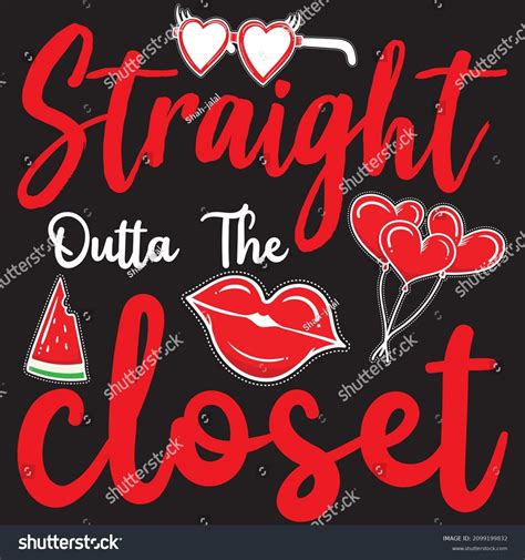 Straight Outta Closet T Shirt Design Stock Vector Royalty Free