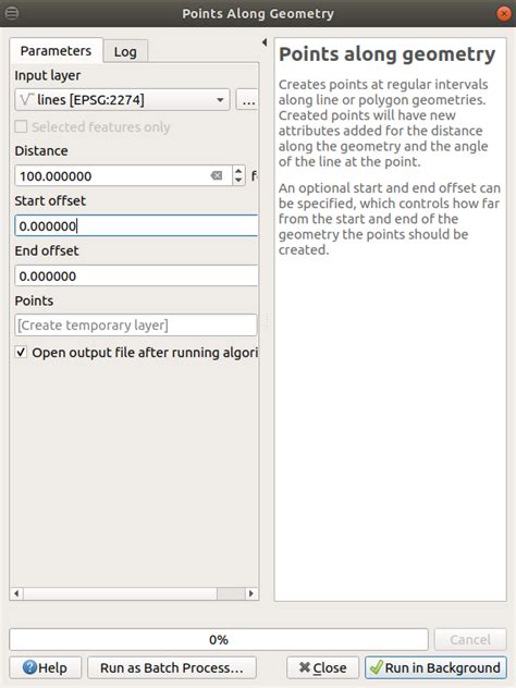 Qgis Generate Points Along A Line Using The Processing Tools North