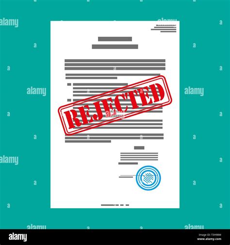 Rejected paper document, red rejected stamp. Vector flat illustration in flat style Stock Vector ...