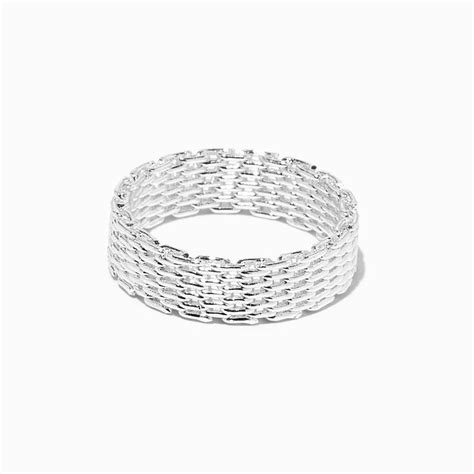 Silver Woven Mesh Ring Icing Us