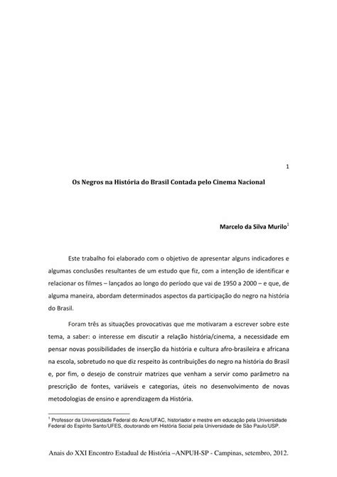 PDF Os Negros na História do Brasil Contada pelo Cinema PDF