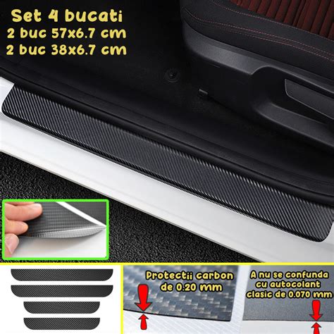 Set 4 Protectii Colant Carbon Praguri Auto