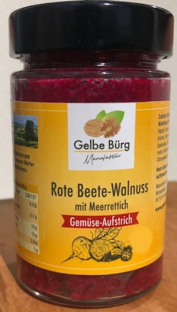 Rote Beete Walnuss Aufstrich mit Meerrettich 190g Knoblauchsland Gemüse