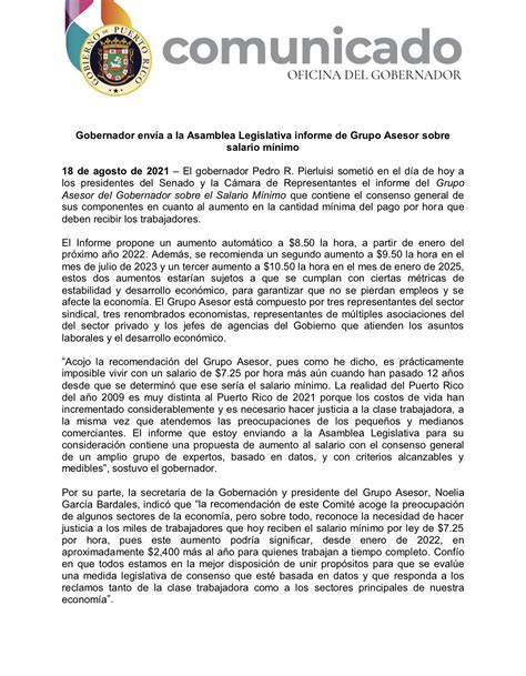 La Fortaleza On Twitter [comunicado De Prensa] Govpierluisi Envía A