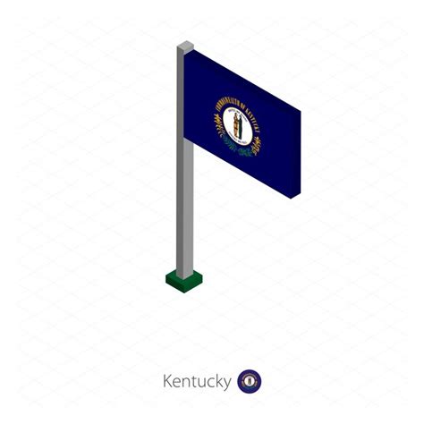 Bandera del estado de kentucky ee uu en asta de bandera en dimensión