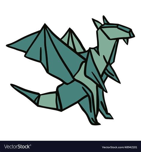 Origami dragon Royalty Free Vector Image - VectorStock