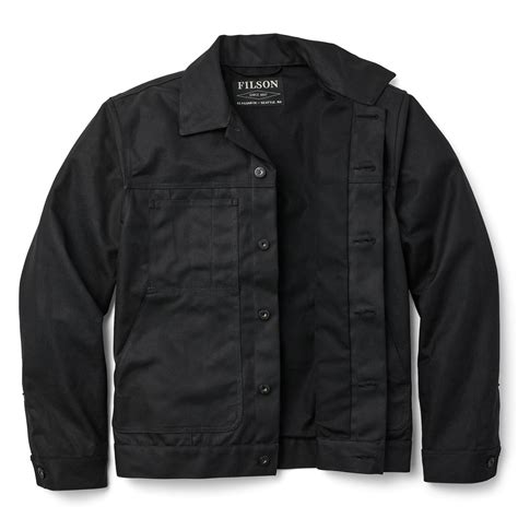 Filson Tin Cloth Short Lined Cruiser Jacket Black Tough Work Jacket