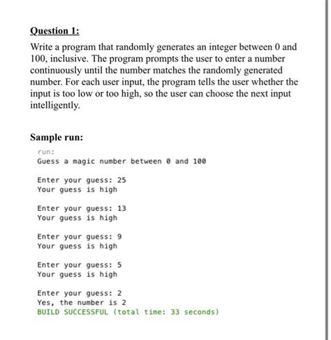 Solved Question 1 Write A Program That Randomly Generates