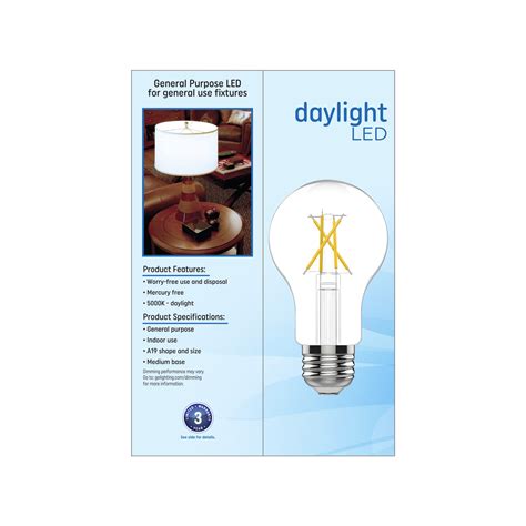 Ge Led Light Bulbs 60 Watt Daylight A19 Bulbs Medium Base Clear