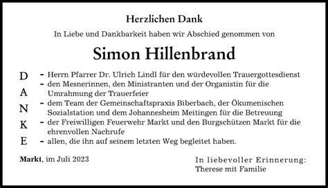 Traueranzeigen von Simon Hillenbrand Allgäuer Zeitung