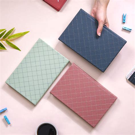 Set Of 3 Quilted Faux Leather A5 Notebooks Online Premium Notebook