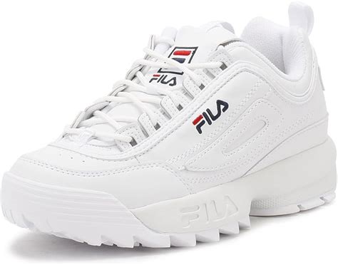 Fila Women S White Disruptor Low Sneaker Amazon Co Uk Shoes Bags