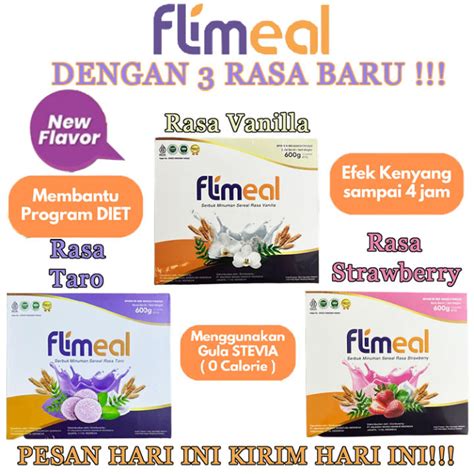 Flimeal Meal Replacement 1 Box Isi 12 Sachet Coklat Susu Taro