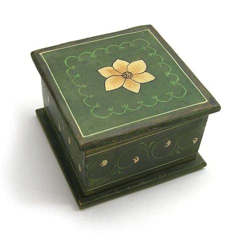 Vintage Hand Painted Wood Trinket Box With Lid Or Jewelry Box Etsy