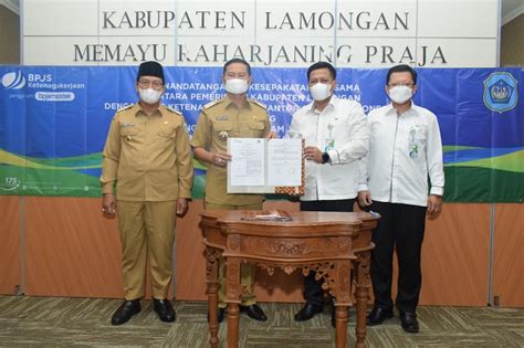 Lindungi Pekerja Lamongan Teken Kerjasama Dengan Bpjs Ketenagakerjaan