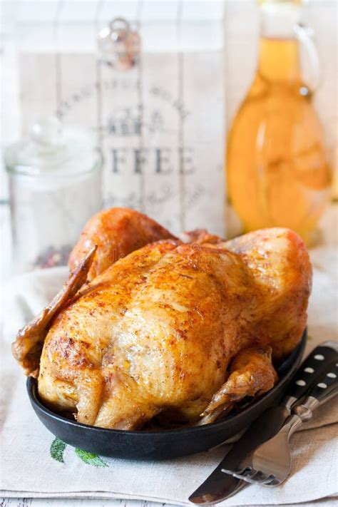 Whole Roasted Chicken Stock Photo Image Of Homemade