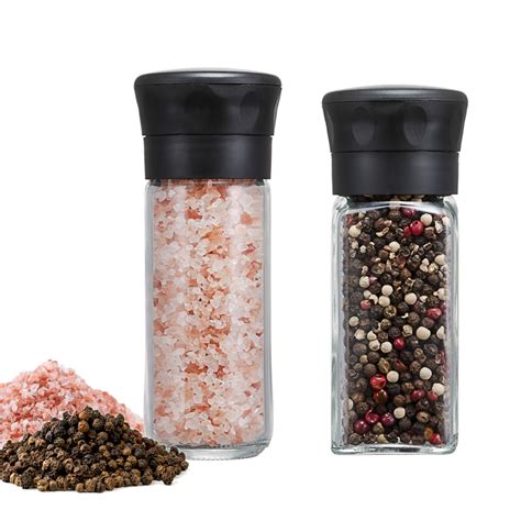 Kitchen Supplier Ceramic Mechanism Pepper Salt Grinders With Glass