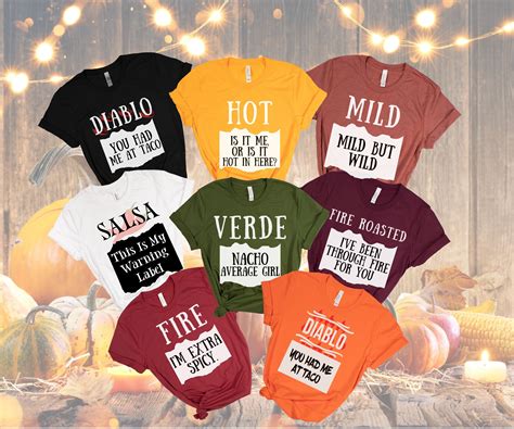 Group Hot Sauce Shirts Matching Halloween Costume Party Tshirt Hot Sauce Costume Funny