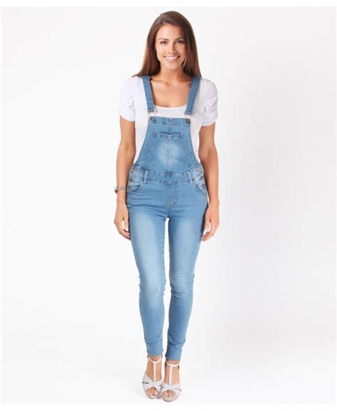 Dungarees Light Wash Denim Skinny Dungarees Krisp