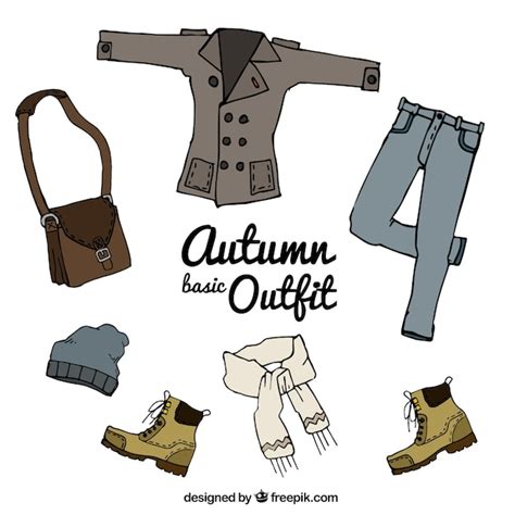 Free Vector Autumn Clothes Hand Drawn