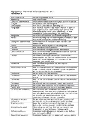 Leerdoelen Toets Anatomie Fysiologie Pathologie HBO V Module 2