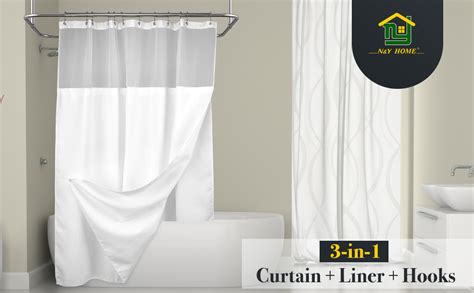 Amazon Extra Long Waffle Weave Shower Curtain With Snap In Fabric