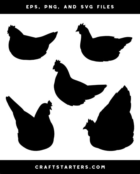 Sitting Chicken Silhouette Clip Art