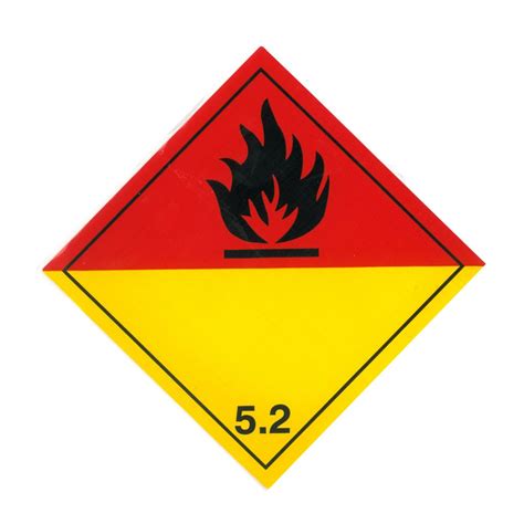 Class 5 2 Organic Peroxide Hazard Labels 250mm X 250mm Air Sea Containers