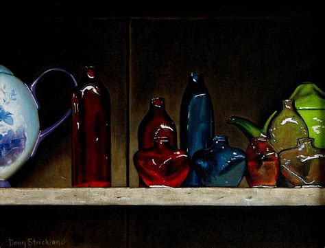 Cupboard Bottles Painting By Doug Strickland Fine Art America