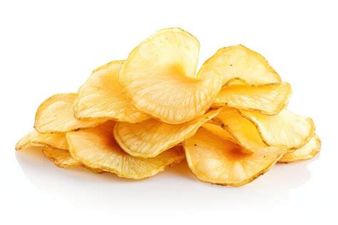 Premium Ai Image Sliced Potatoes Transformed Into Chips Isolated On White